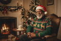 lowsize image old blackman wearing christmas clothes